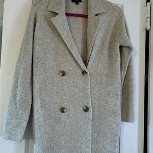 Women's Gray Double-Breasted Coat